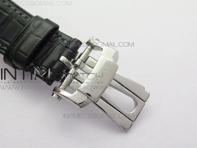 NAUTILUS 5726 SS GRF 1:1 BEST EDITION GRAY DIAL WORKING ANNUAL CALENDARON BLACK LEATHER STARP A.324 V2